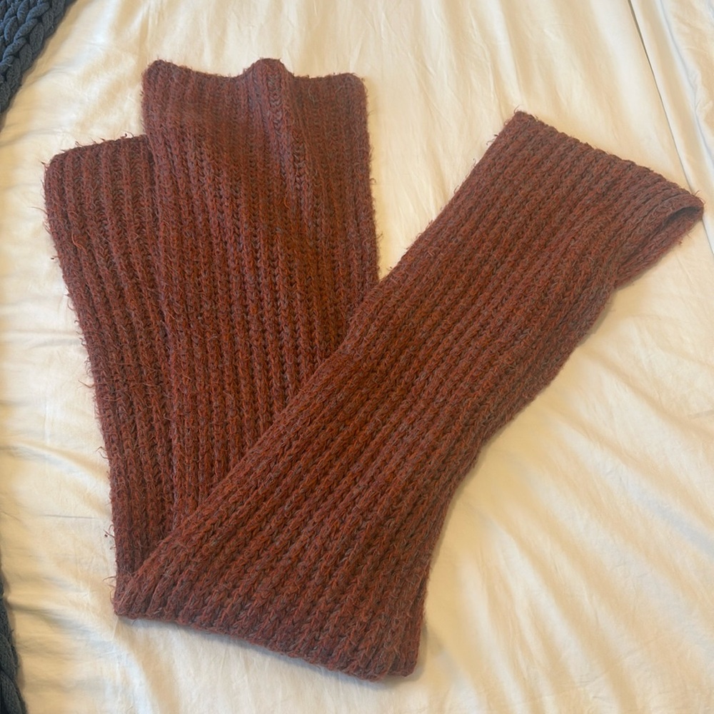 Cableknit scarf - burnt orange